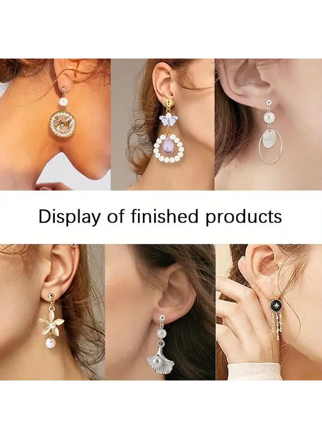 5mm 10pcs Stainless Steel Ball Stud Earrings with Loop Hypoallergenic DIY Jewelry Making Kit - Image 3